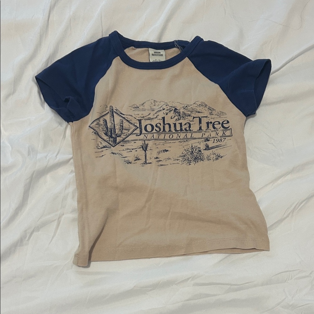 Urban Outfitters Joshua Tree Crop Top - Tan and Blue